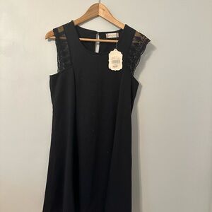 Altar'd State Black Sheath Mini Dress Square Neck Sleeveless